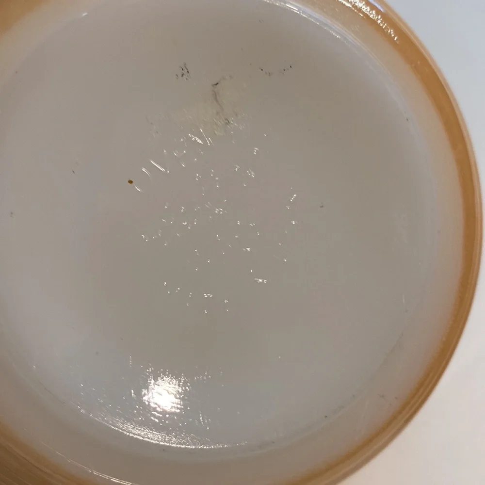 Vintage 2 Peach Luster Fire King Glass Bowls Ovenware Preowned - Picture 7 of 12